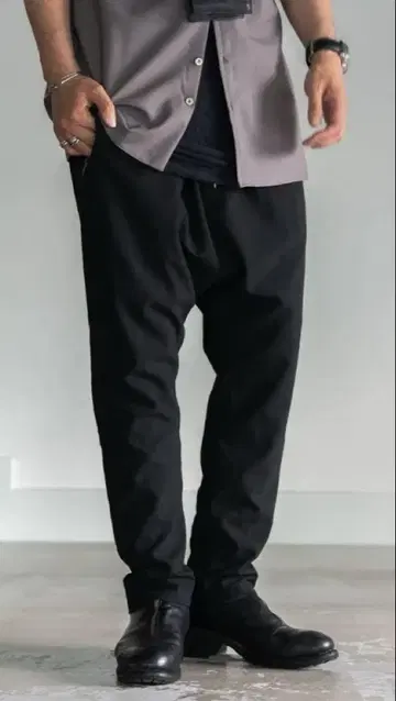 Drawstring Sarouel Zip Pants [ BLACK ]