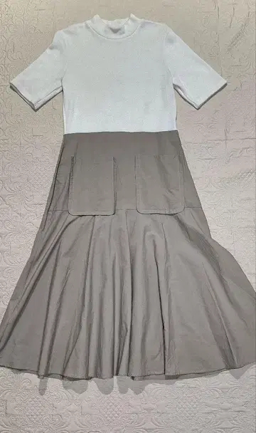 ZARA 화이트 베이지 롱 원피스 L