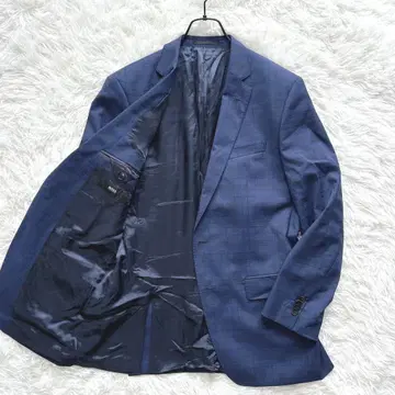 미사용급 HUGOBOSS 테일러드 자켓 글렌체크 네이비 50