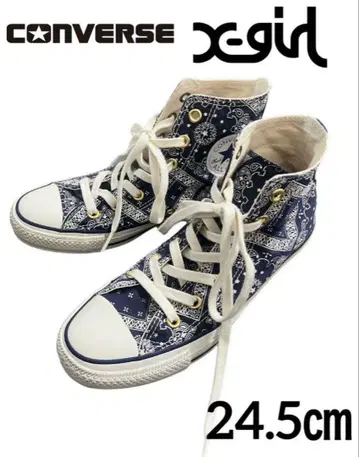 CONVERSE x girl 반다나 패턴 하이컷 24.5cm