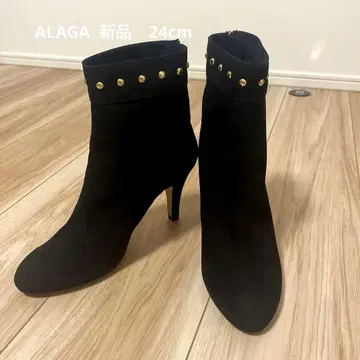 부츠 AKAKURA ALAGA 24cm 부티 블랙 숏부츠