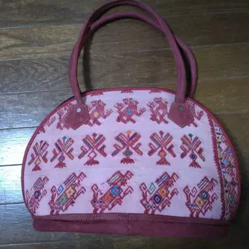 과테말라 마야족 전통 자수 반달형 핸드백