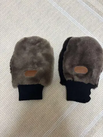 파라부트 퍼 미튼 브라운 블랙
