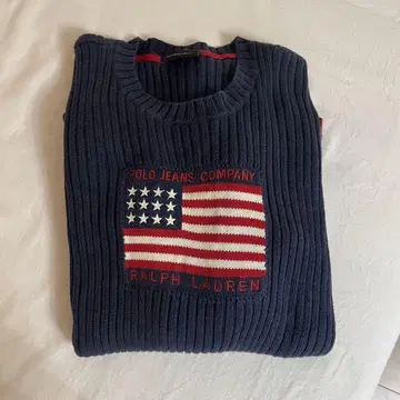 Polo Jeans Co. 미국 국기 스웨터 XL 네이비