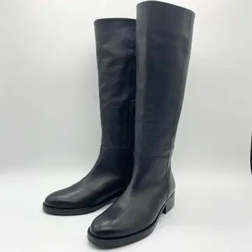 [ 새상품급 ] REMME 레메 롱 부츠 사이드 지퍼 가죽 블랙 23cm