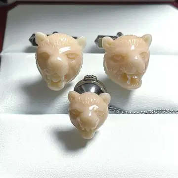 빈티지 동물 모티브 커프스와 타이핀 세트 미국제