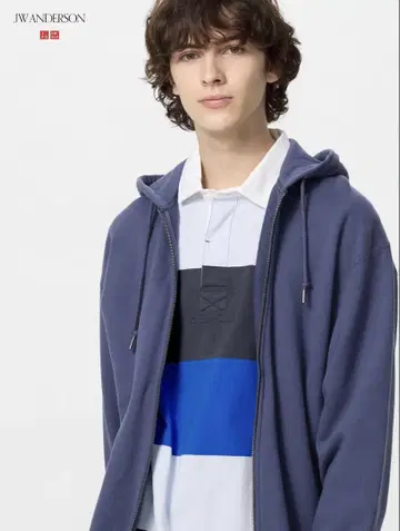 UNIQLO jw anderson 오버 사이즈 풀 집업 맨투맨 후드티