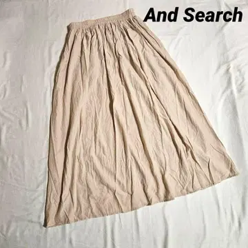 [ And Search ] 롱 플레어 스커트 베이지 M 안감 허리밴딩