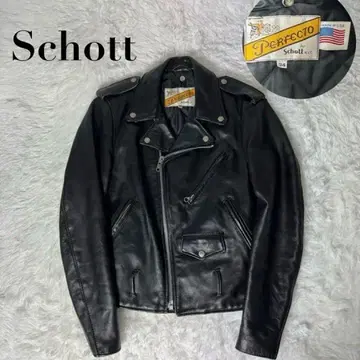Schott 샷 남성용 더블 가죽 자켓 S 사이즈 블랙