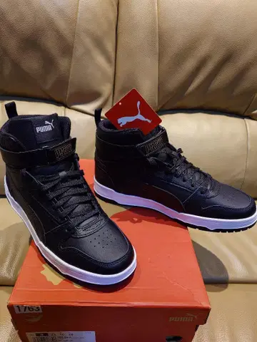 새상품 28cm Puma 블랙 하이컷 스니커즈