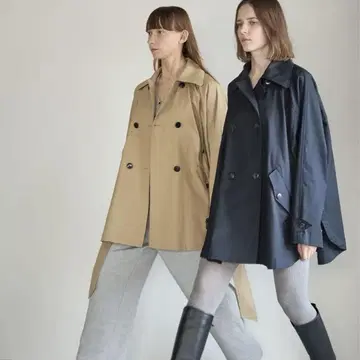 시착만 한 상품 ELLIE 엘리 케이프 트렌치코트 네이비 프리 사이즈