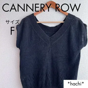 CANNERY ROW 캐너리 로우 베스트 니트 다크 그레이 린넨