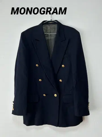 MONOGRAM 모노그램 네이비 골드 버튼 자켓