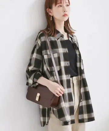 로페피크닉 옴브레 체크 셔츠/UV 케어 접촉 냉감