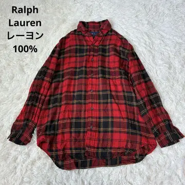 Ralph 랄프 로렌 레이온 100% 체크 셔츠 플란넬 셔츠 긴팔