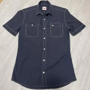 LACOSTE 반팔 셔츠 네이비 남성용 38