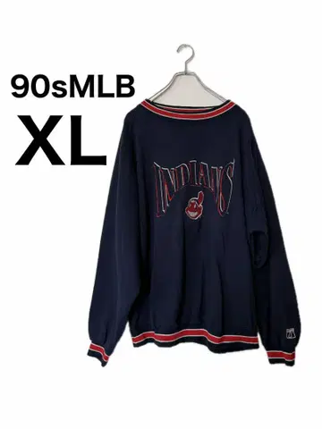 90s 구제 의류 인디언스 LOGO7 맨투맨 푸와 추장