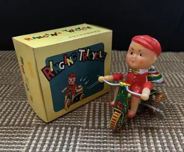 양철 완구 삼륜차 태엽식 Ringing Tricycle 레트로