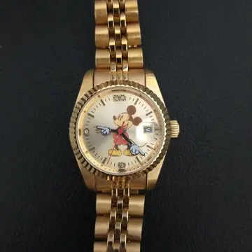 인기 미키마우스 골드 여성용 손목시계 새상품급