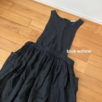 [ blue willow ] 블루위로 에이프런 원피스 린넨