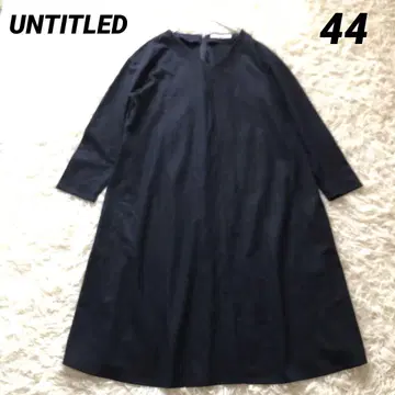 새상품급 언타이틀 [44] 울 100% A라인 원피스 넉넉한 네이비