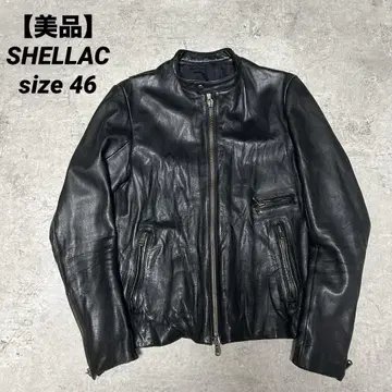 새상품급 SHELLAC 블랙 가죽 싱글 라이더 자켓 46