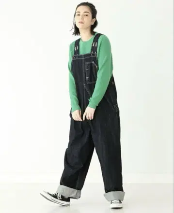 beams boy 새상품급 유로 워크 오버롤 인디고 데님