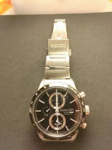 정크제품 배터리 방전 SEIKO 솔라 크로노그래프 손목시계
