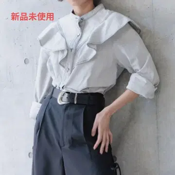 미사용 새상품 PAGEBOY 데님 프릴 셔츠