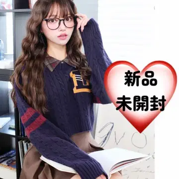 미개봉 새상품 다리치 darich 칼리지 와펜 숏 니트탑