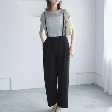 로페피크닉 서스펜더 와이드 팬츠