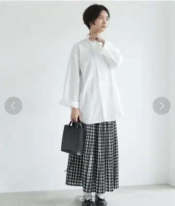 깅엄 체크 랜덤 플리츠 스커트