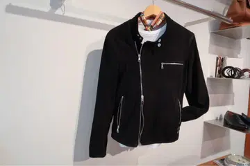 EMMETT JOSEPH CAMO 더블 라이더 자켓 사이즈 44 블랙