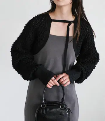 [ select MOCA ] 벨트 디자인 포코포코 숏 볼레로