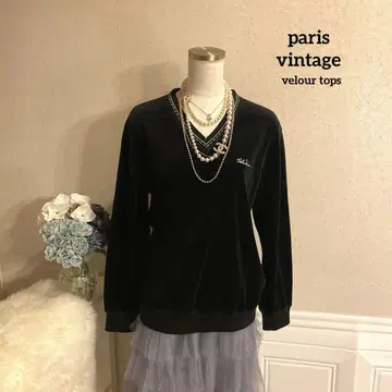 [ paris vintage ] 스티치 디자인 벨로아 tops