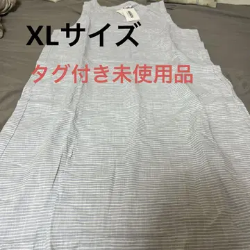 ARMEN 스트라이프 슬리브리스 롱 원피스