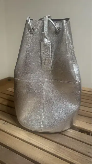 MARCO MASI 마르코 마지 복조리 숄더백 천연 가죽 실버