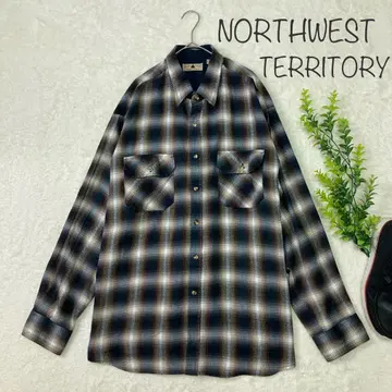 80s 옴브레 NORTHWEST TERRITORY 체크 셔츠 XL