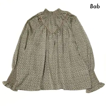 Bab 바브 전후 2WAY 꽃무늬 셔링 블라우스 베이지