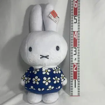 미피 봉제 인형 프라이스 꽃무늬 원피스 파랑 블루