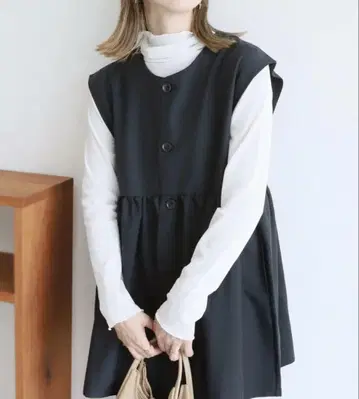 [ reca ] 페플럼 개더 베스트 S~M 블랙