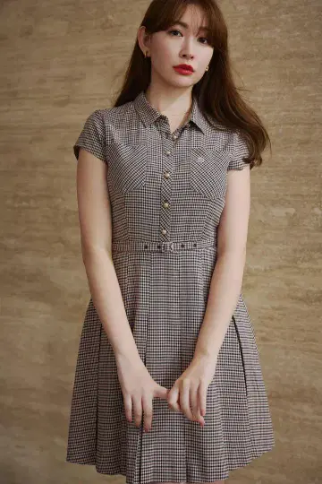 herlipto Checked Shirt Mini Dress