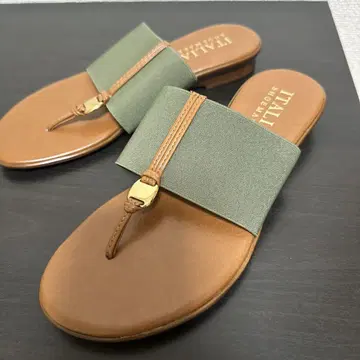 ITALIAN SHOEMAKERS 플랫 샌들 올리브 그린