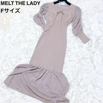 MELT THE LADY 이소재 도킹 리브 니트 머메이드 원피스