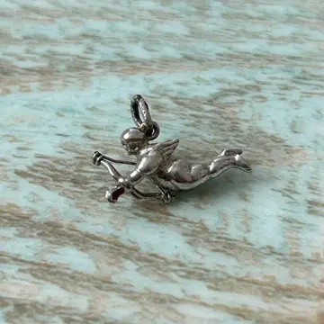 레어 빈티지 목걸이 참 큐피드 천사 엔젤