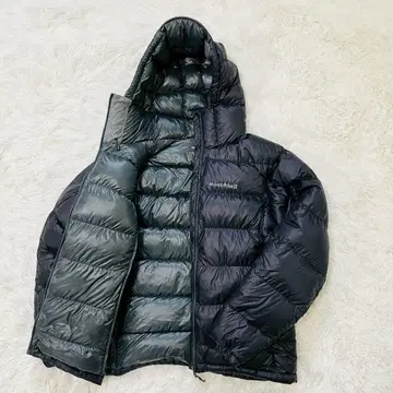 몽벨 알파인 다운 후드티 블랙 M 스태프 백 없음 완판템 단종