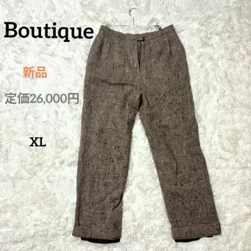 새상품 Boutique 울 슬랙스 테이퍼드 팬츠 XL 브라운