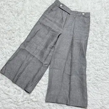 [ c6064 ] 휴먼 우먼 와이드 팬츠 그레이 린넨 100%