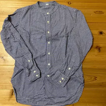 새상품급 45R 옥스퍼드 908 스탠드 셔츠 깅엄 체크 블루