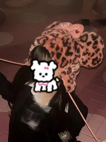 디즈니 핑크 레오파드 무늬 팬캡